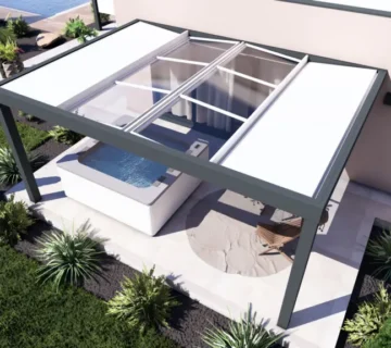 Pergola toiture mixte