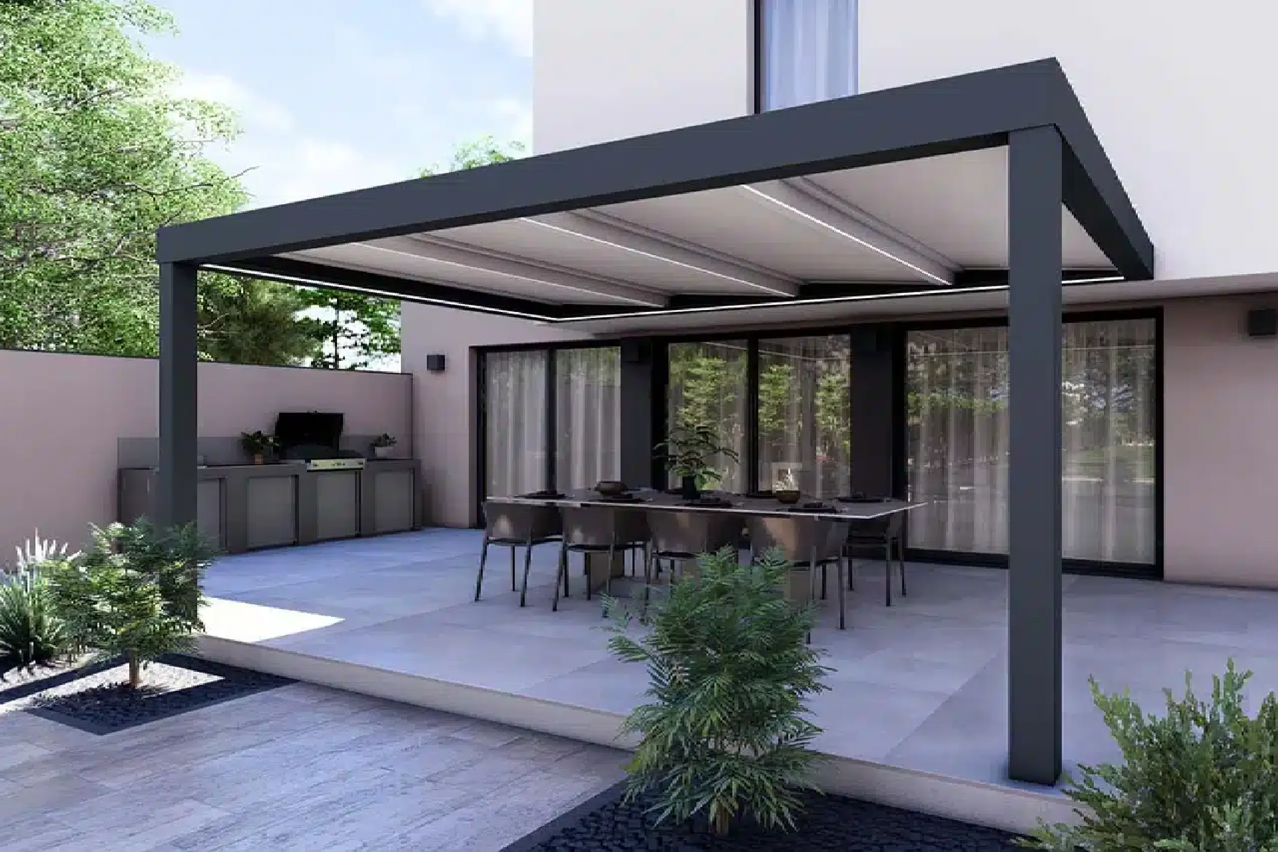 Pergola toiture panneaux