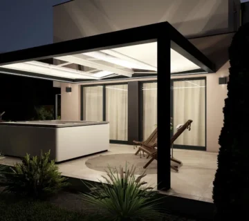 Pergola éclairage poutre