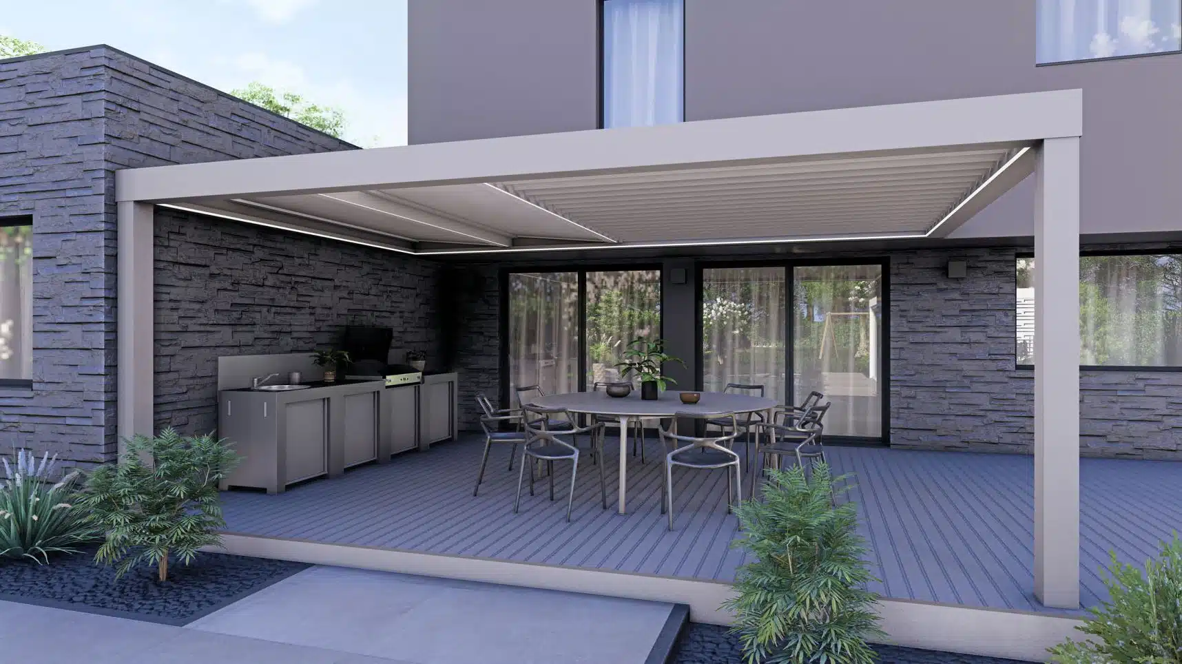 PERGOLA toiture mixte